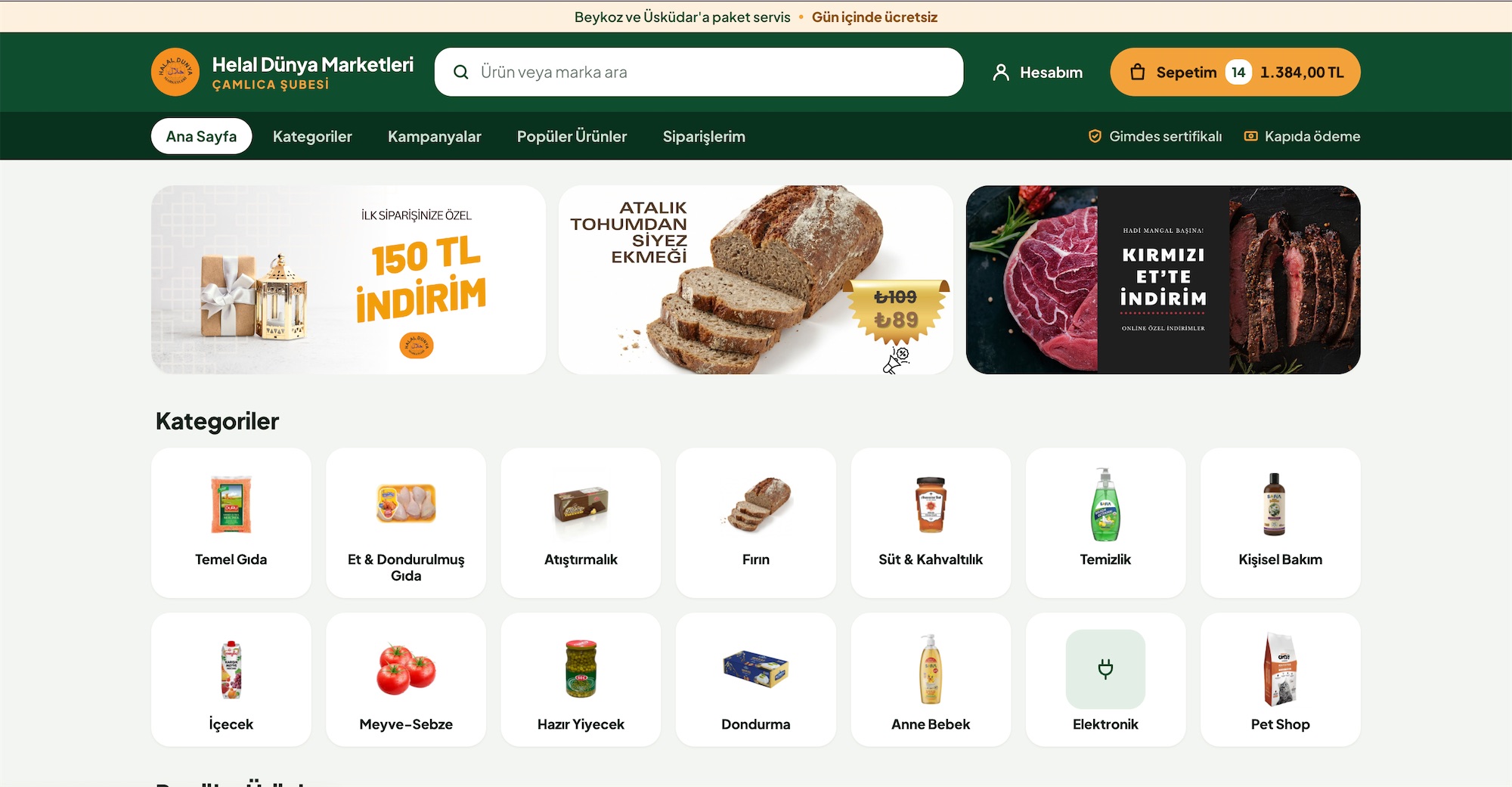 Satış uygulamasının web sürümü
